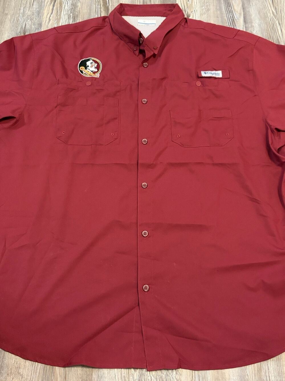 Columbia PFG Florida State Seminoles Fishing Shirt Men’s XXL Red Vented